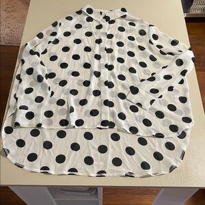 MINKPINK Black and White Polka Dot Blouse- Size XS